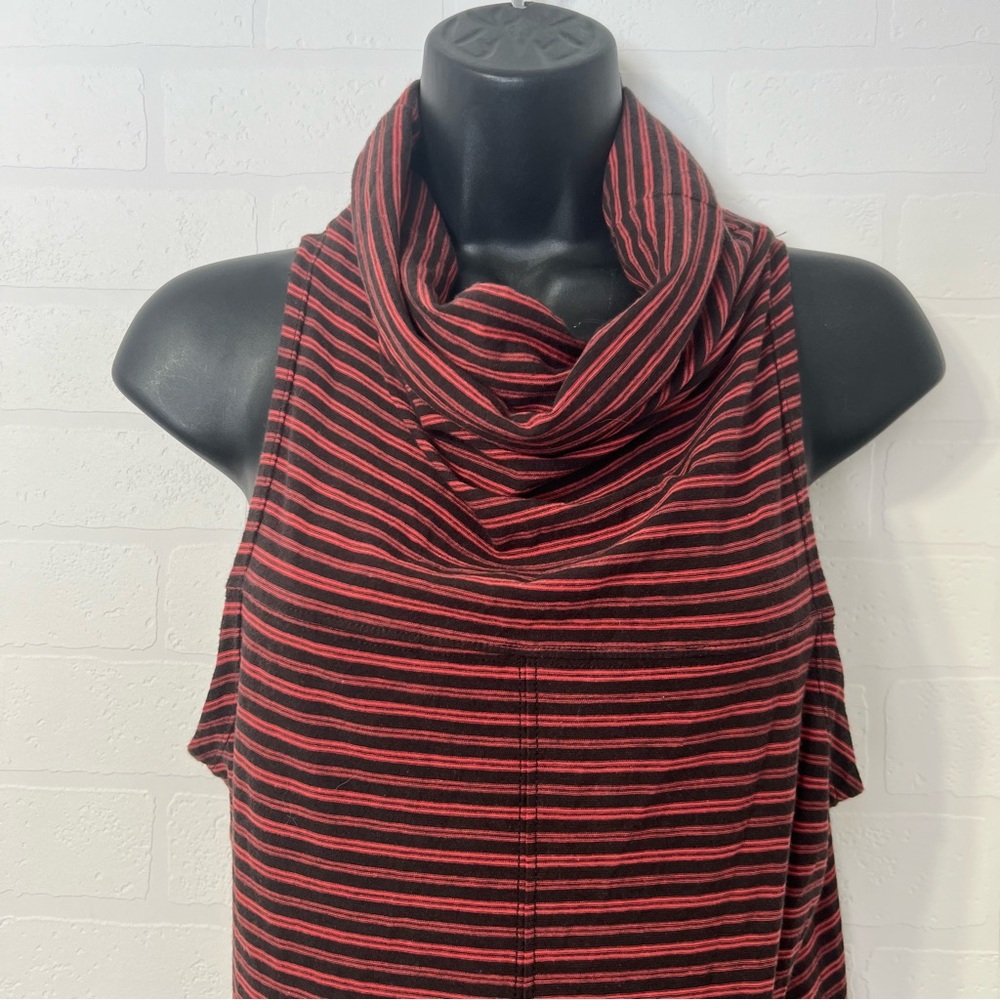 Horny Toad Striped Sleeveless Cowl Neck Organic Cotton Blend Midi Dress Size M - Picture 11 of 12
